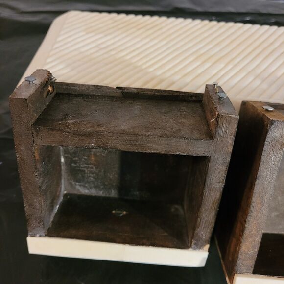 White Ivory Look Inlay On Wood Trinket Box Handmade 2 Drawers - Picture 8 of 10